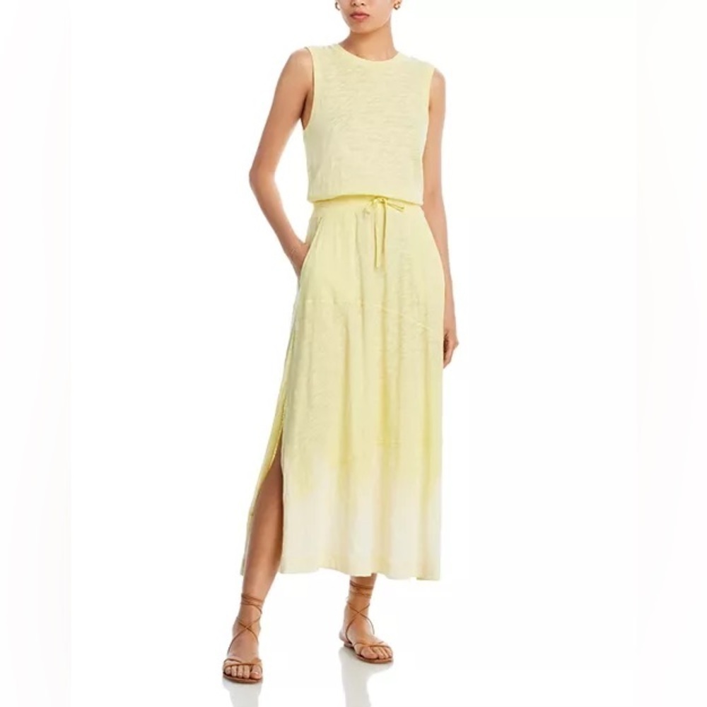 NEW ATM Anthony Thomas Melillo Yellow Jersey Maxi Dress